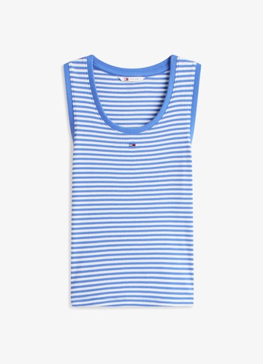 Tommy Hilfiger Essential tanktop met logo - voorkant 3 blauw