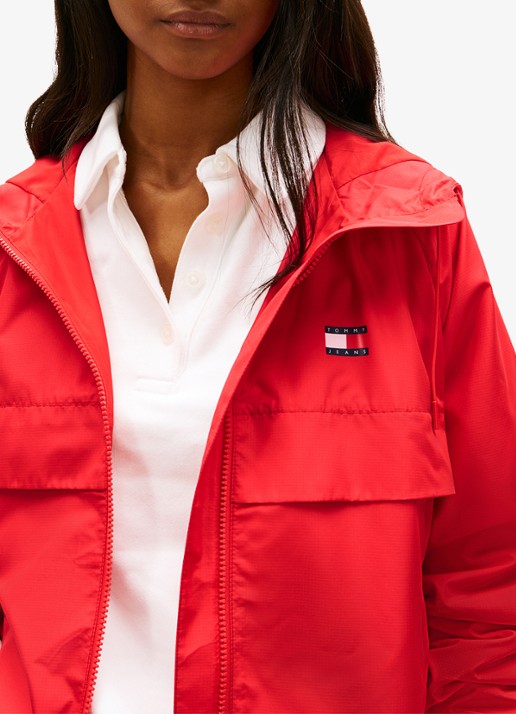 Tommy Hilfiger Essential windbreaker met steekzakken - detail 2 oranjerood