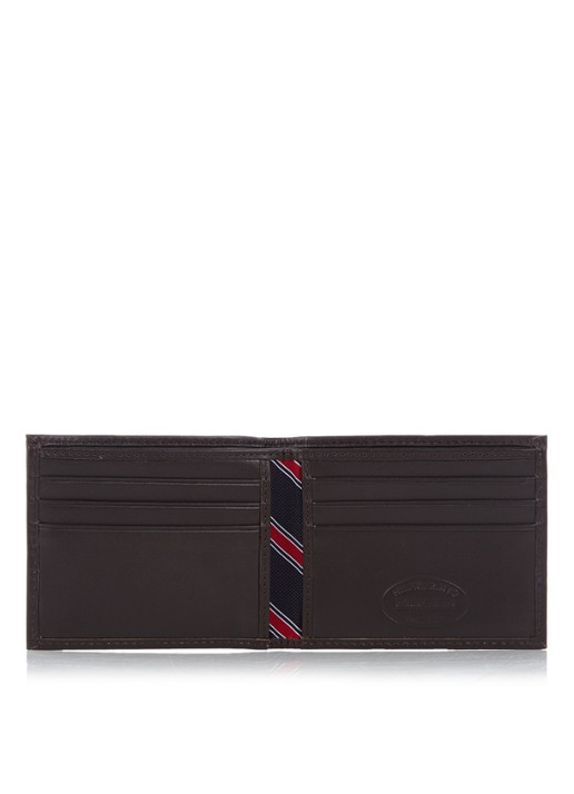 Tommy Hilfiger Eton portemonnee van leer - detail 2 donkerbruin