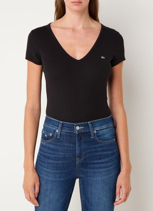 Tommy Hilfiger Fijngebreid T-shirt met logo