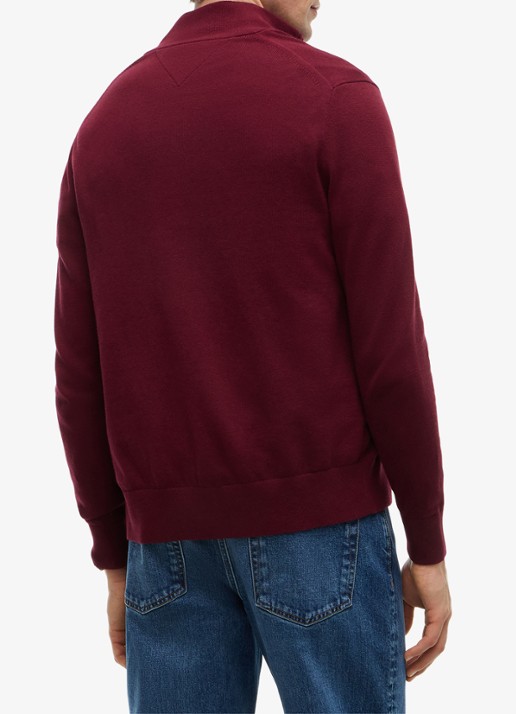 Tommy Hilfiger Fijngebreid vest in kasjmierblend met logoborduring  - achterkant 3 rood