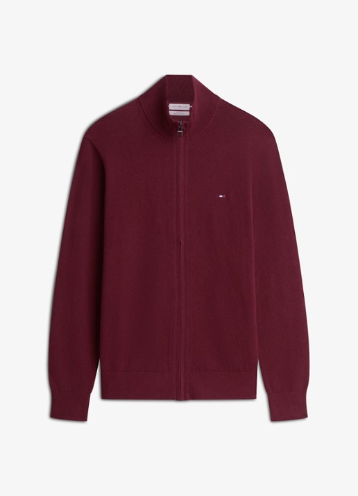 Tommy Hilfiger Fijngebreid vest in kasjmierblend met logoborduring  - voorkant 4 rood