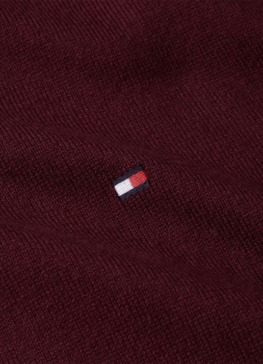 Tommy Hilfiger Fijngebreide pullover in kasjmierblend met logoborduring - detail 3 burgundy-vlp / rood