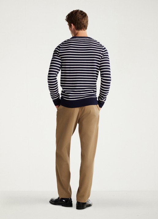 Tommy Hilfiger Fijngebreide pullover in kasjmierblend met logoborduring - achterkant 3 multicolor