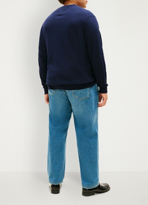 Tommy Hilfiger Fijngebreide pullover in kasjmierblend - achterkant 5 blauw