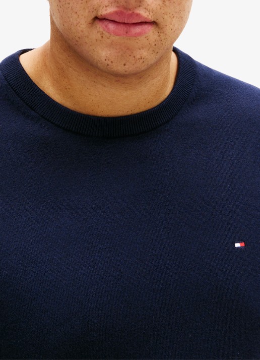 Tommy Hilfiger Fijngebreide pullover in kasjmierblend - detail 4 blauw