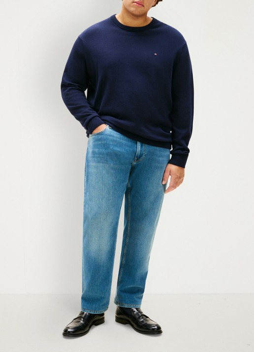 Tommy Hilfiger Fijngebreide pullover in kasjmierblend - voorkant 2 blauw