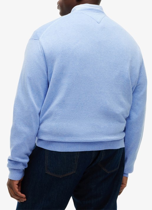 Tommy Hilfiger Fijngebreide pullover in kasjmierblend - achterkant 5 lichtblauw