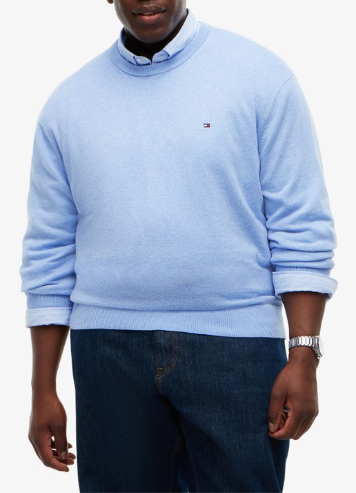 Tommy Hilfiger Fijngebreide pullover in kasjmierblend - detail 3 lichtblauw