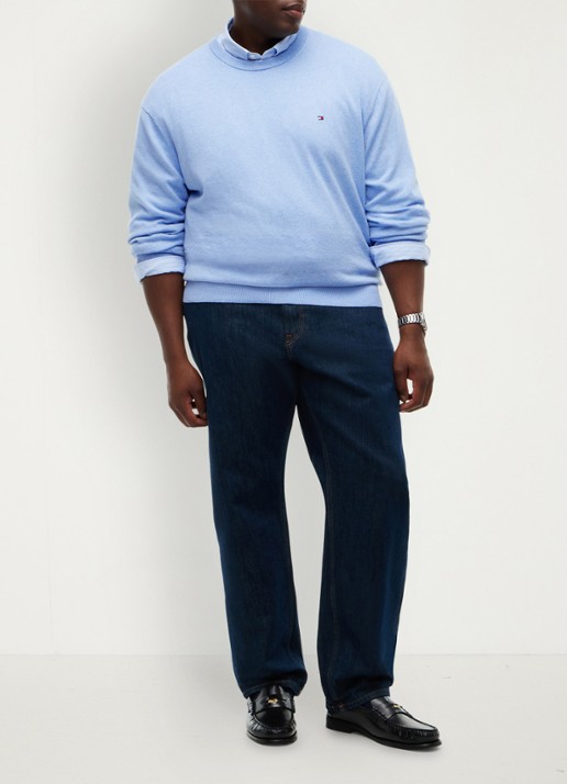 Tommy Hilfiger Fijngebreide pullover in kasjmierblend - voorkant 2 lichtblauw