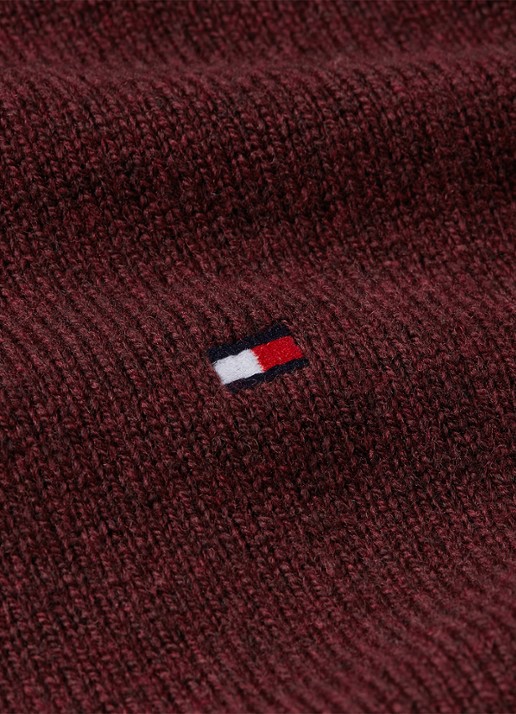 Tommy Hilfiger Fijngebreide pullover van lamswol - detail 2 burgundy heather-tvy / rood