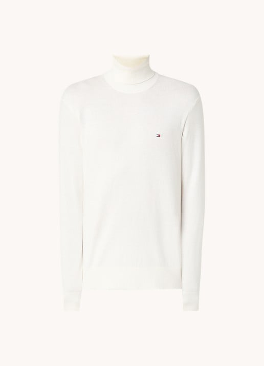 Tommy Hilfiger Fijngebreide trui in kasjmierblend met logoborduring en col