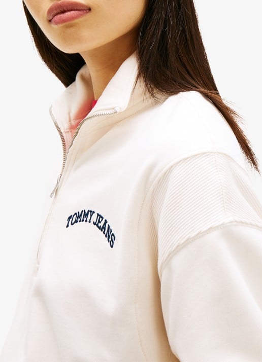 Tommy Hilfiger Fijngebreide trui met ingebreid logo - detail 3 wit