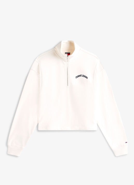 Tommy Hilfiger Fijngebreide trui met ingebreid logo - voorkant 4 wit