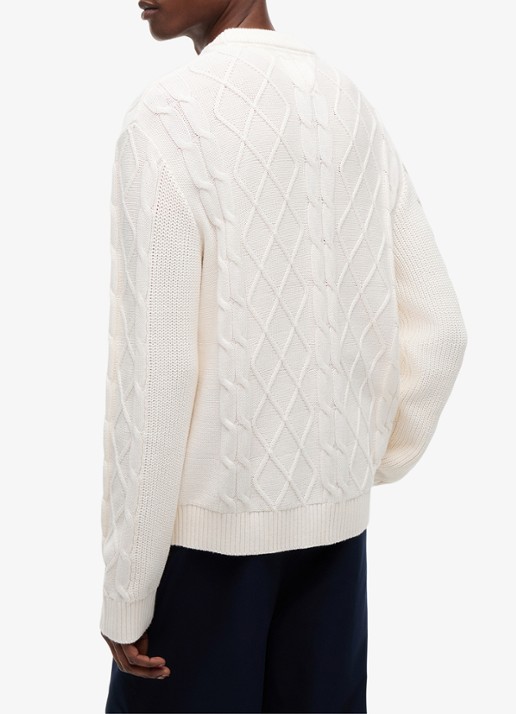 Tommy Hilfiger Fijngebreide trui met logo - achterkant wit