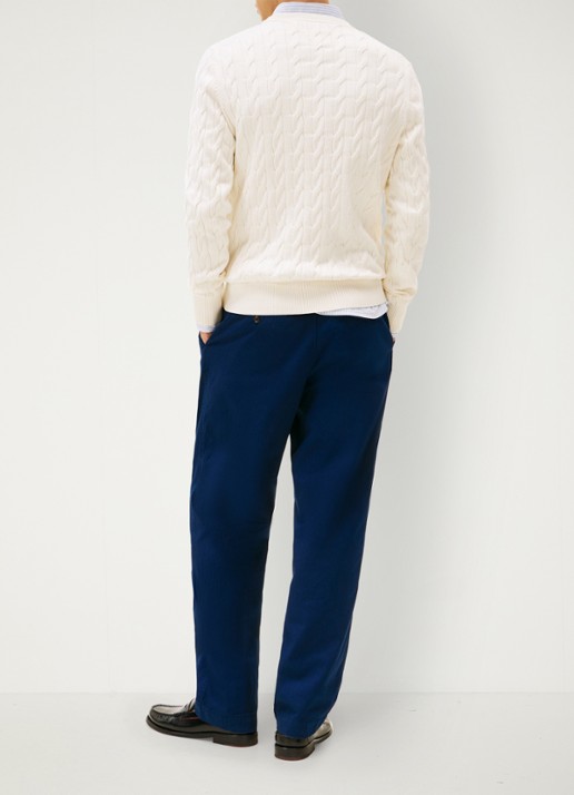 Tommy Hilfiger Flag Embroidery Cable Knit Jumper - achterkant 3 ivoor