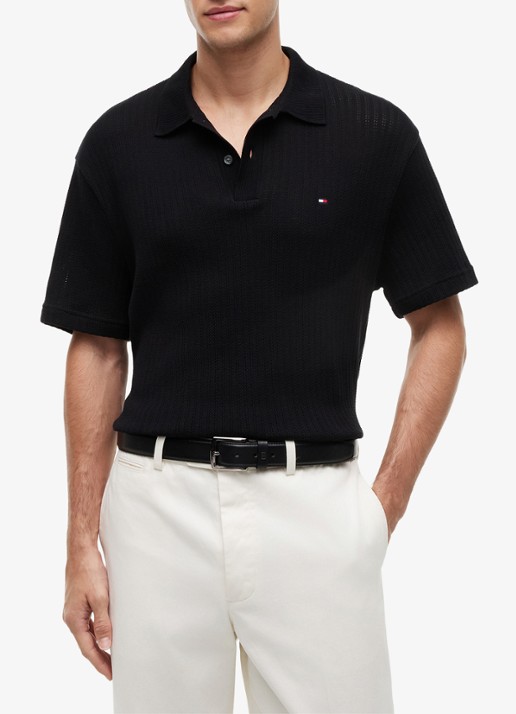 Tommy Hilfiger Gebreide polo met logoborduring