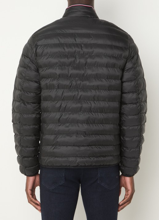 Tommy Hilfiger Gewatteerd jack met logo - achterkant zwart