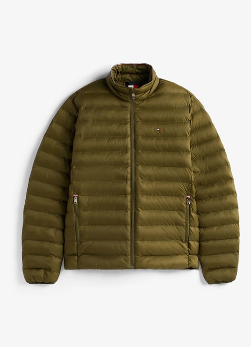 Tommy Hilfiger Gewatteerd jack met waterafstotende coating - voorkant 3 legergroen