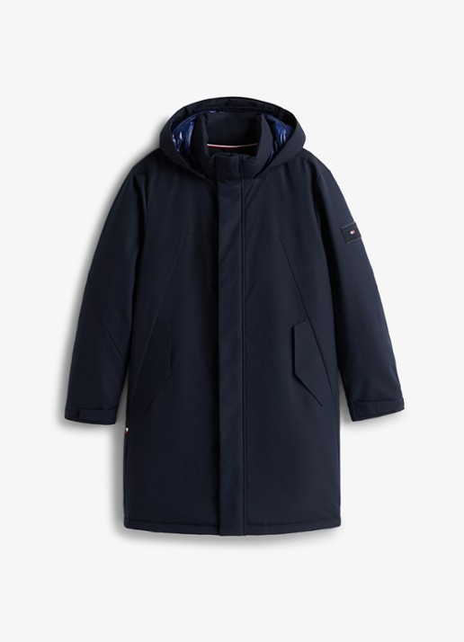 Tommy Hilfiger Gewatteerde parka met capuchon en waterafstotende coating - voorkant 4 blauw