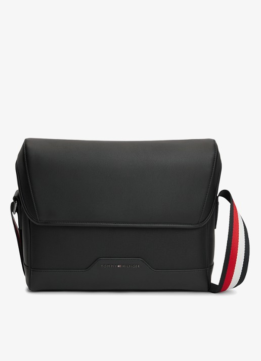 Tommy Hilfiger Global Stripe Strap Textured Messenger Bag