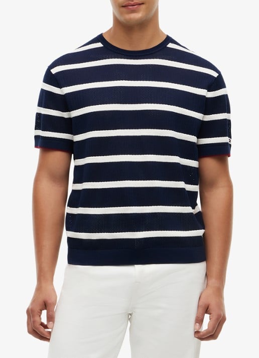 Tommy Hilfiger Grofgebreid t-shirt met streepprint