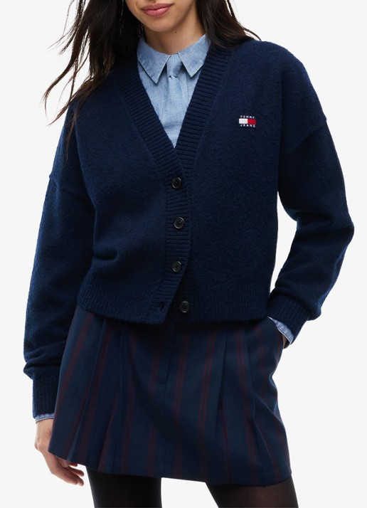 Tommy Hilfiger Grofgebreid vest met logoborduring