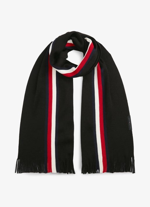 Tommy Hilfiger Grofgebreide sjaal in wolblend met streepprint