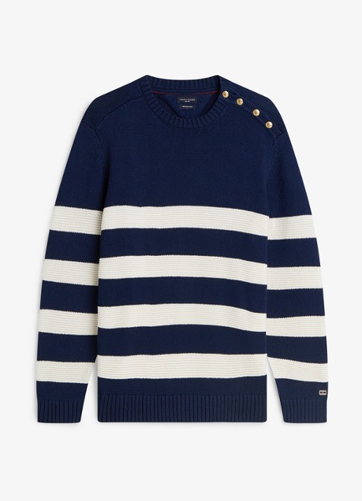 Tommy Hilfiger Grofgebreide trui met streepprint
