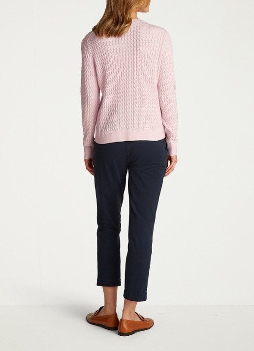 Tommy Hilfiger Grofgebreide trui met structuur - achterkant 5 roze
