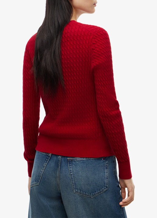 Tommy Hilfiger Grofgebreide trui met structuur - achterkant raspberry juice-xkc