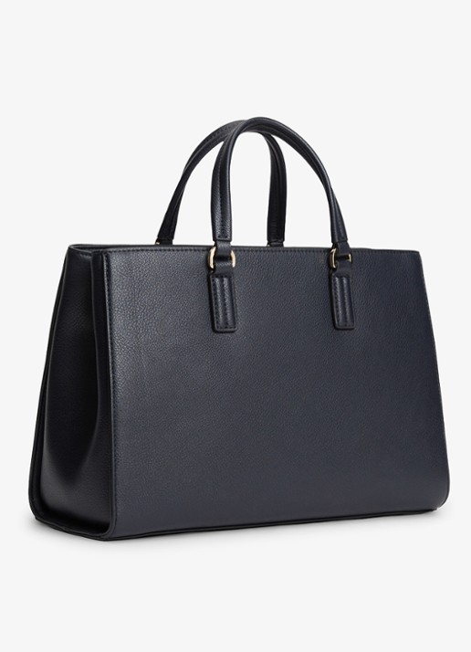 Tommy Hilfiger Handtas met logo - achterkant 3 donkerblauw