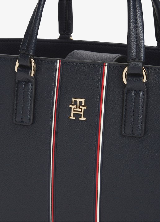 Tommy Hilfiger Handtas met logo - detail donkerblauw