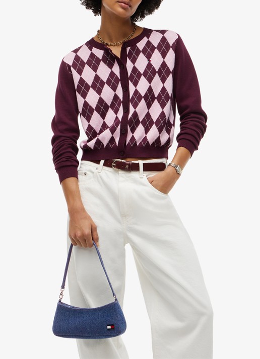 Tommy Hilfiger Handtas van denim met logo - detail jeans