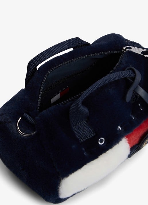 Tommy Hilfiger Handtas van imitatiebont met logo - detail 3 donkerblauw
