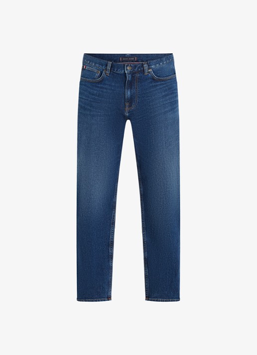 Tommy Hilfiger Harlem slim fit jeans met donkere wassing - voorkant 4 indigo