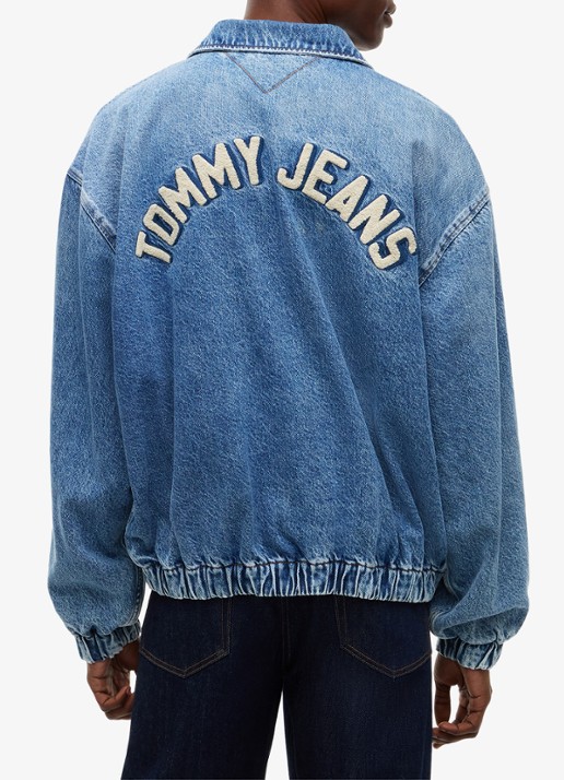 Tommy Hilfiger Harrington jack in lyocellblend met logoborduring - achterkant 3 indigo