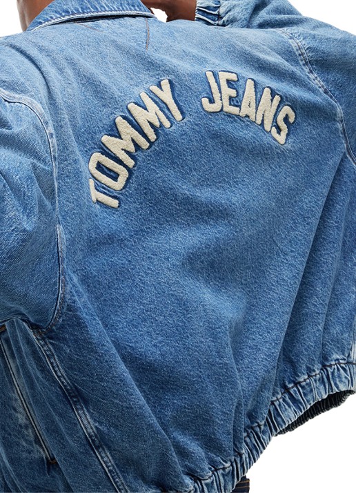 Tommy Hilfiger Harrington jack in lyocellblend met logoborduring - detail 6 indigo