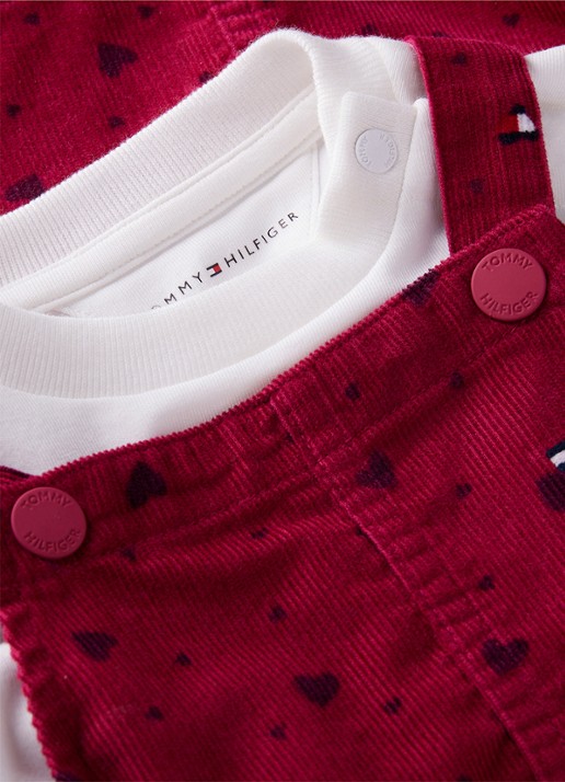 Tommy Hilfiger Heart Dungaree jurk set 2-delig  - detail 2 rood