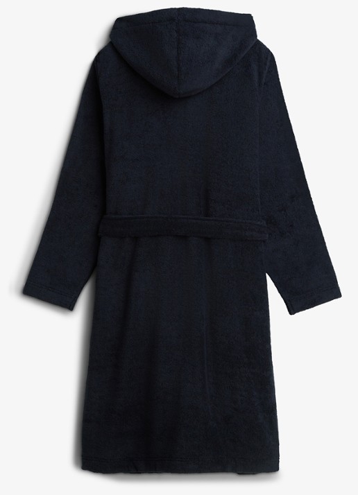 Tommy Hilfiger Heritage badjas met opgestikte zakken en logo  - achterkant 2 donkerblauw