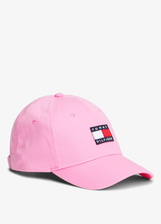 Tommy Hilfiger Heritage Flag pet met logoborduring - voorkant pink daisy-tou / roze