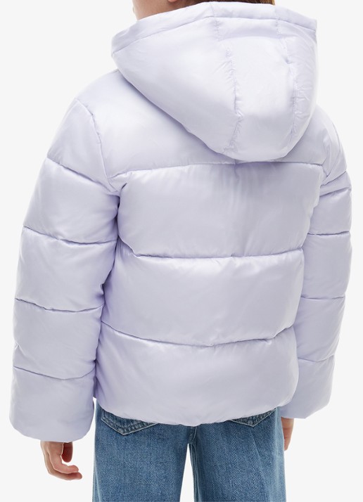 Tommy Hilfiger Heritage puffer jas met capuchon - achterkant lavendel
