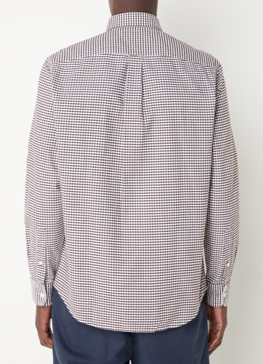 Tommy Hilfiger Heritage regular fit overhemd met ruitdessin en logoborduring - achterkant donkerbruin