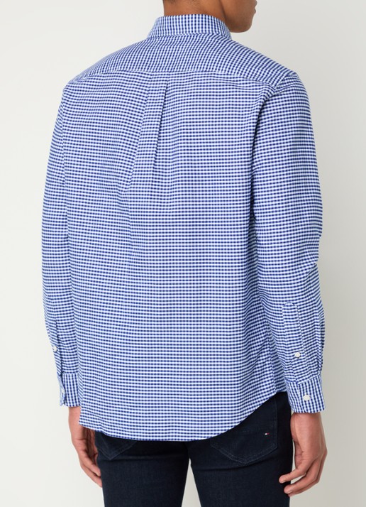Tommy Hilfiger Heritage regular fit overhemd met ruitdessin en logoborduring - achterkant 3 royalblauw