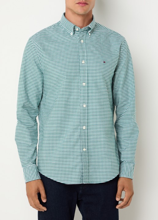 Tommy Hilfiger Heritage regular fit overhemd met ruitdessin en logoborduring - detail 4 groen