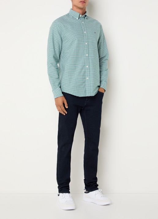 Tommy Hilfiger Heritage regular fit overhemd met ruitdessin en logoborduring - voorkant 2 groen