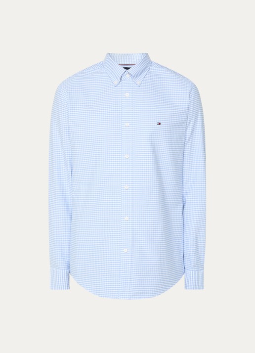 Tommy Hilfiger Heritage regular fit overhemd met ruitdessin en logoborduring - voorkant 2 donkerblauw