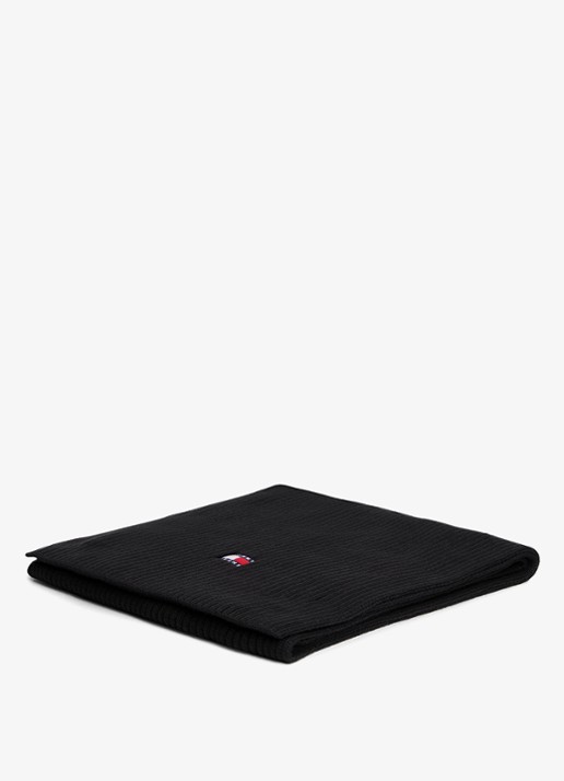 Tommy Hilfiger Heritage sjaal met logo - detail zwart