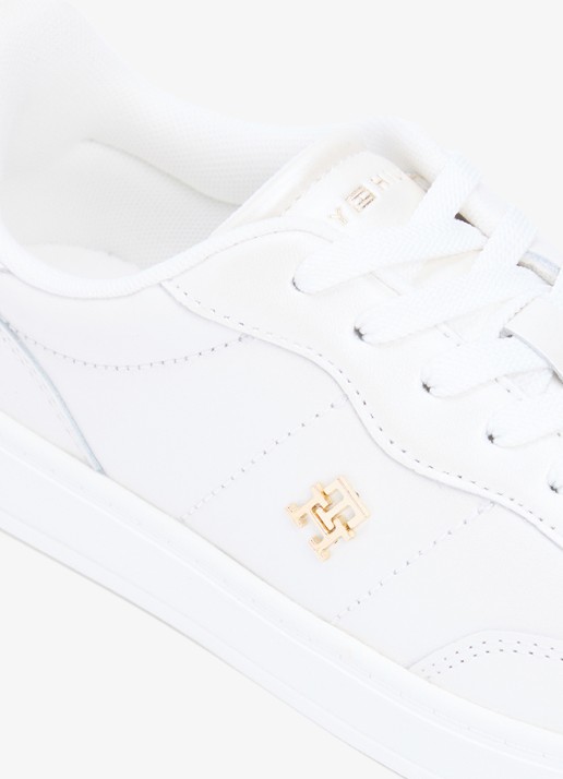 Tommy Hilfiger Heritage sneaker van leer met logo - detail 5 beige