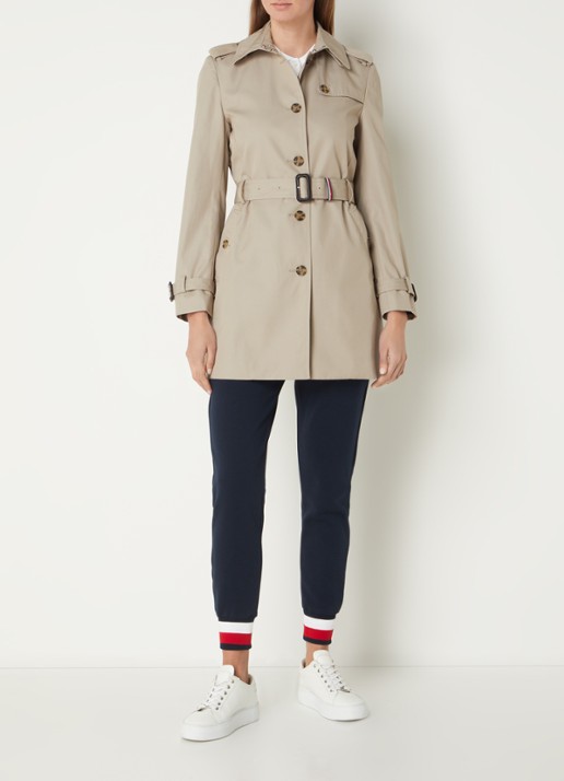 Tommy Hilfiger Heritage trenchcoat met ceintuur en steekzakken - voorkant 4 taupe